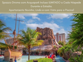 Spazzio diRoma com entrada ao Acquapark Gratuito, Apartamento vista para a Piscina